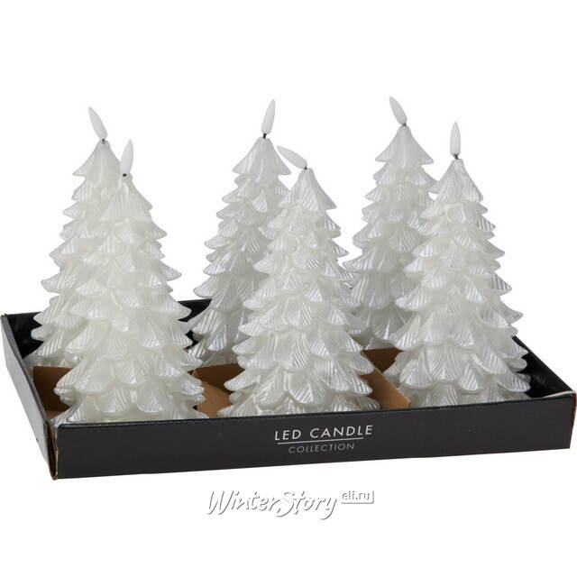 Светодиодная свеча Елочка - Ulseby 19.5 см белая, на батарейках, таймер Koopman