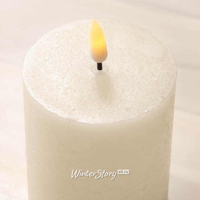 Светодиодная восковая свеча Rustic 12.5 см слоновая кость, мерцающее пламя, на батарейках, таймер Koopman