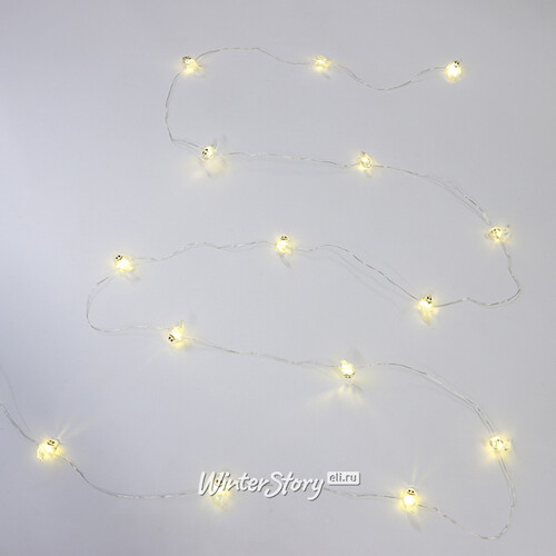 Светодиодная гирлянда на батарейках Привидения Ууу! 15 теплых белых LED ламп, прозрачный ПВХ, IP20 Koopman