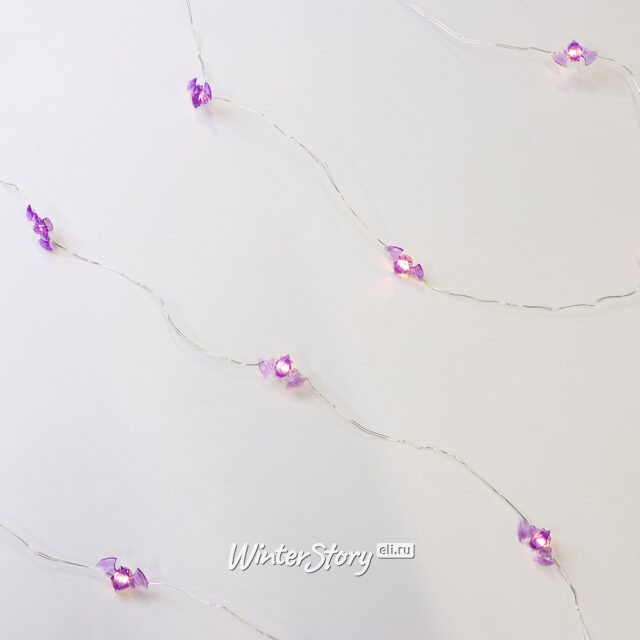 Светодиодная гирлянда на батарейках Летучие Мышки 2.2 м, 15 теплых белых LED ламп, серебряная проволока, IP20 Koopman