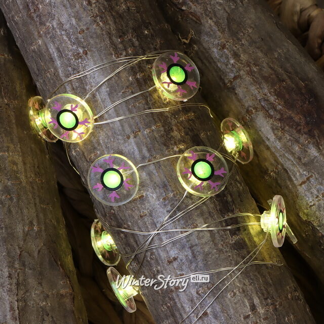 Светодиодная гирлянда на батарейках Mystic Eyes 2.2 м, 15 теплых белых LED ламп, прозрачный ПВХ, IP20 Koopman