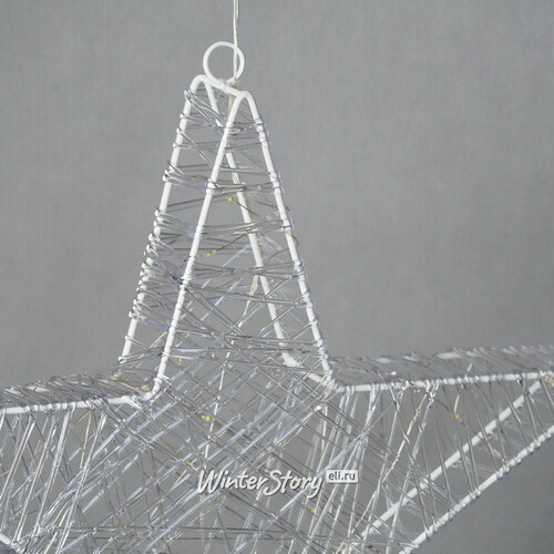 Светящаяся звезда Алансон 40 см, 50 теплых белых мини LED ламп, на батарейках, IP20 Koopman