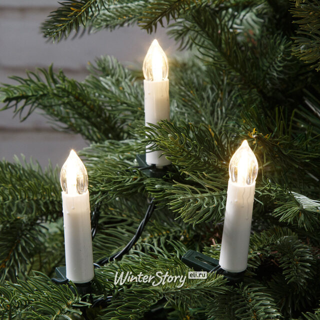 Гирлянда свечи Моника, 16 свечей на клипсах, 4 м, зеленый ПВХ, IP20 Koopman