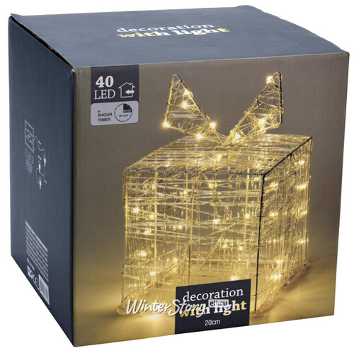 Светящийся подарок Фриоза 20 см, 40 теплых белых LED ламп, на батарейках, IP20 Koopman