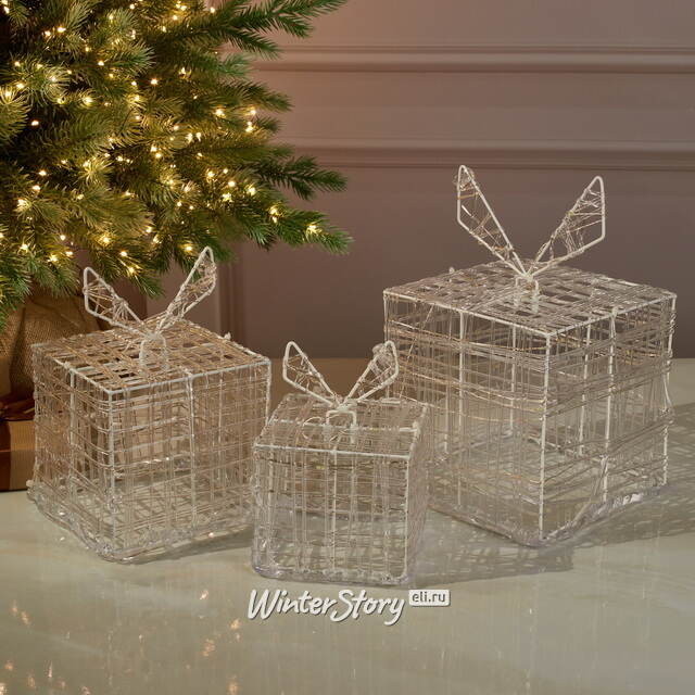 Светящиеся Волшебные Подарки под елку 10-20 см, 3 шт, 90 разноцветных мини LED ламп Koopman