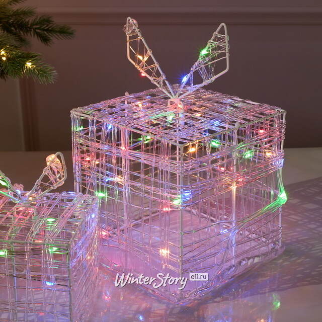 Светящиеся Волшебные Подарки под елку 10-20 см, 3 шт, 90 разноцветных мини LED ламп Koopman