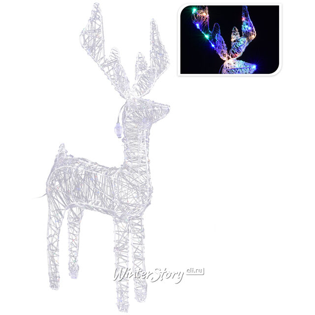 Светящийся Олень Альберт 80 см, 80 разноцветных микро LED ламп, IP44 Koopman