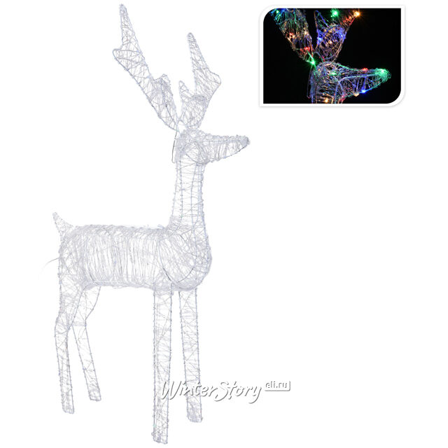 Светящийся Олень Альберт 100 см, 100 разноцветных микро LED ламп, IP44 Koopman