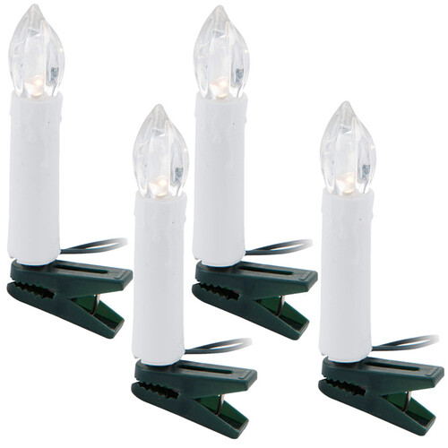 Гирлянда свечи Моника, 16 свечей на клипсах, 4 м, зеленый ПВХ, IP20 Koopman
