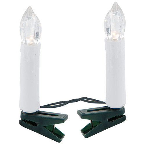 Гирлянда свечи Моника, 50 свечей на клипсах, 12.5 м, зеленый ПВХ, IP20 Koopman