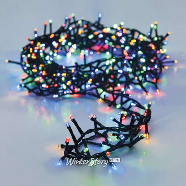 Светодиодная гирлянда Koopman Snake Comfort Basic 30 м, 1500 разноцветных LED ламп, зеленый ПВХ, контроллер, таймер, IP44 Koopman