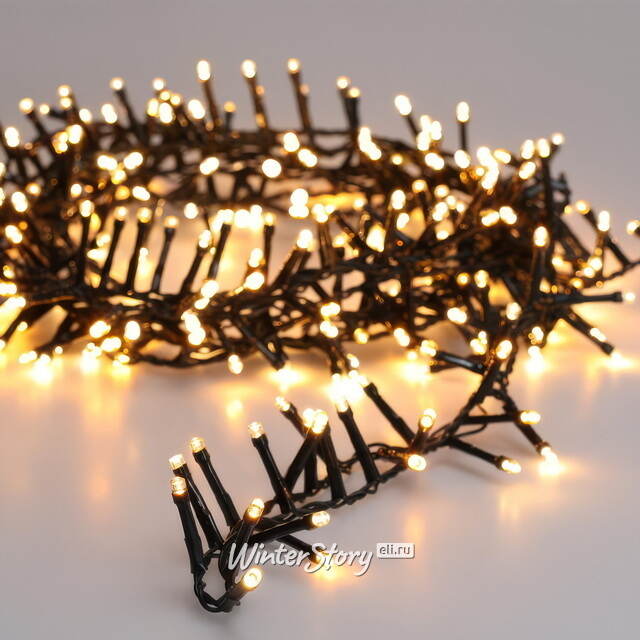 Светодиодная гирлянда Koopman Snake Comfort 16 м, 800 теплых/экстра теплых белых LED ламп, зеленый ПВХ, контроллер, таймер, IP44 Koopman