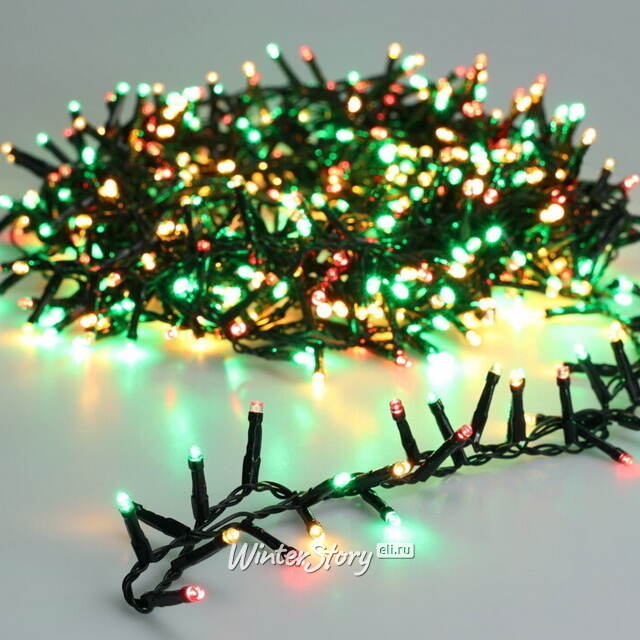 Светодиодная гирлянда Koopman Snake Comfort Italian 8 м, 400 разноцветных LED ламп, зеленый ПВХ, контроллер, таймер, IP44 Koopman