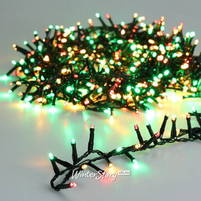 Светодиодная гирлянда Koopman Snake Comfort Italian 16 м, 800 разноцветных LED ламп, зеленый ПВХ, контроллер, таймер, IP44 Koopman