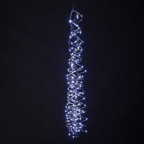 Гирлянда на елку 60-100 см Лучи Капельки Росы, 10 нитей, 100 холодных белых мини LED ламп, серебряная проволока, IP44 Koopman