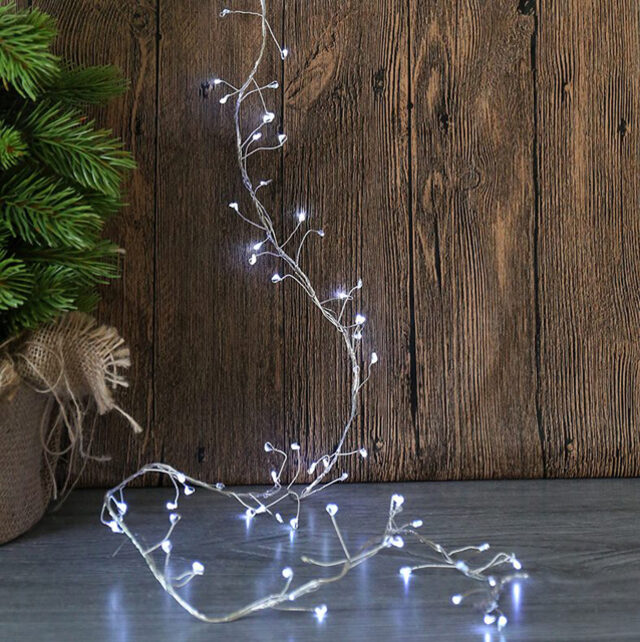 Светодиодная гирлянда Капельки Фейерверк 7.2 м, 720 холодных белых MICROLED ламп, серебряная проволока, IP44 Koopman