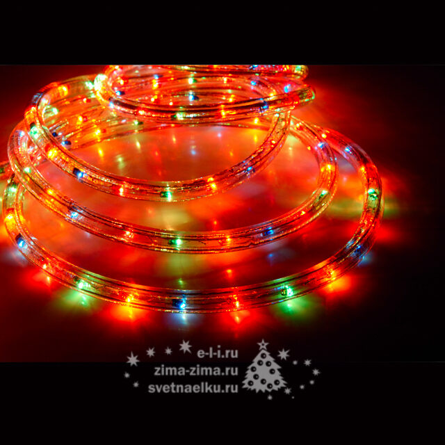 Дюралайт ламповый трехжильный 13 мм, 9 м, 324 разноцветных микроламп, IP44 Koopman