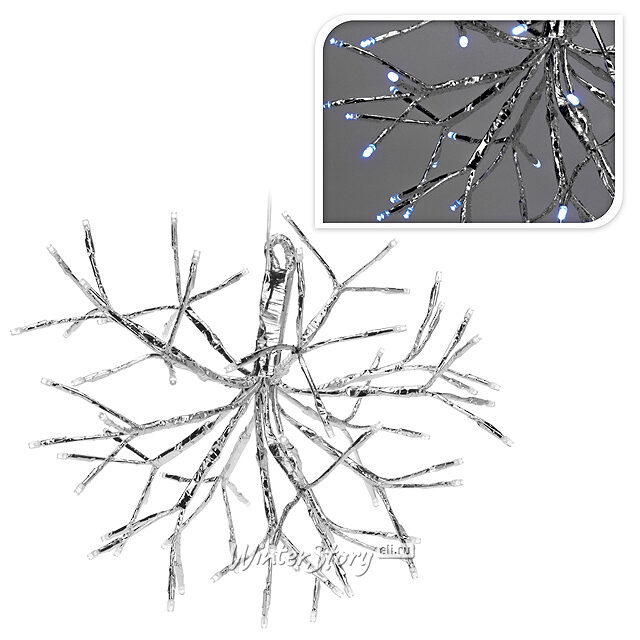 Светодиодный Ежик, серебряный, 35 см, 64 холодные белые лампы, IP44 Koopman (Купман)