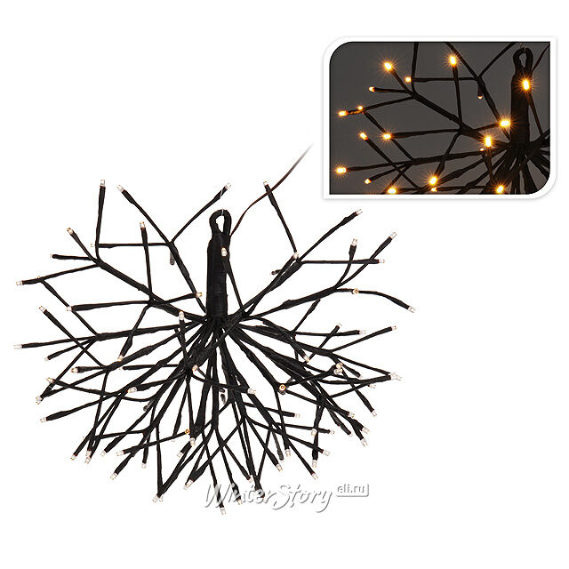 Светодиодный Ежик, темно-коричневый, 45 см, 96 ТЕПЛЫЕ БЕЛЫЕ лампы Koopman (Купман)