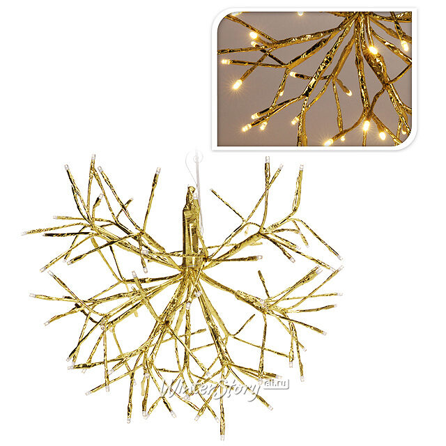 Светодиодный Ежик, золотой, 45 см, 96 ТЕПЛЫЕ БЕЛЫЕ лампы Koopman (Купман)