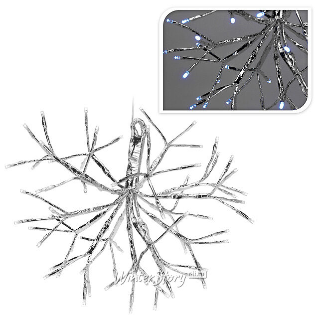 Светодиодный Ежик, серебряный, 45 см, 96 ХОЛОДНЫЕ БЕЛЫЕ лампы Koopman (Купман)