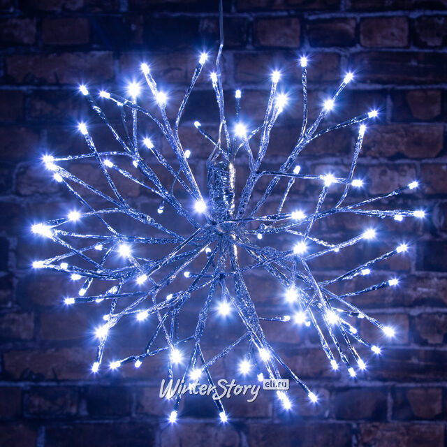 Светодиодный Ежик, серебряный, 45 см, 96 ХОЛОДНЫЕ БЕЛЫЕ лампы Koopman (Купман)