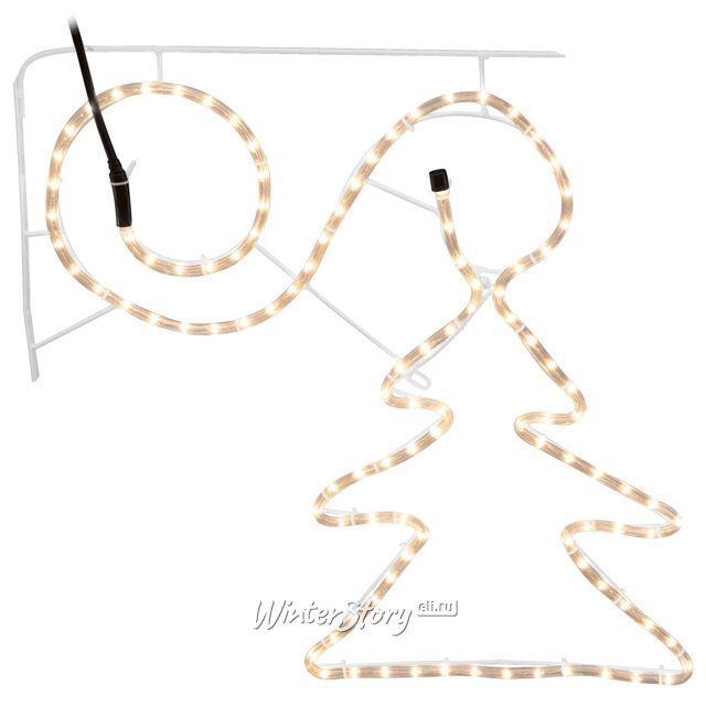 Светодиодная консоль Вензель с Елочкой 40 см, теплые белые LED, дюралайт, IP44 Koopman (Купман)