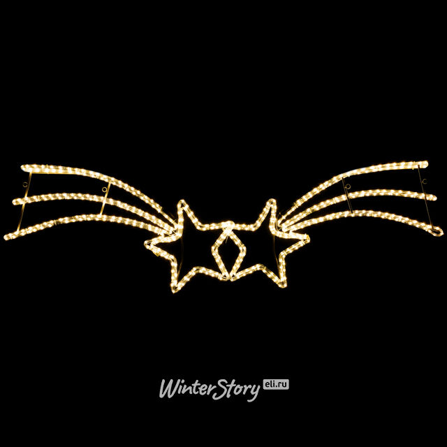 Светящаяся Звезда Арктур 150*25 см 2 шт, теплые белые LED, дюралайт, IP44 Koopman