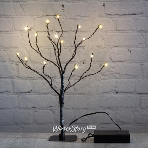Светящееся дерево Сказочная Липа 30 см, 15 теплых белых мини LED ламп, на батарейках Koopman