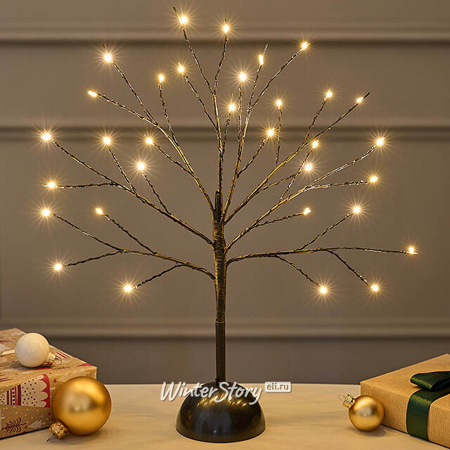 Светящееся дерево Сказочная Липа 40 см, 32 теплые белые мини LED лампы, на батарейках Koopman