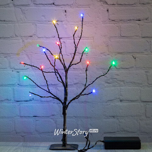 Светящееся дерево Сказочная Липа 30 см, 15 разноцветных мини LED ламп, на батарейках Koopman