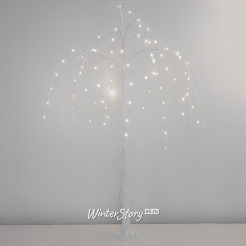 Светодиодное дерево Северная Ива 150 см белое, 96 теплых белых мини LED ламп, IP44 Koopman