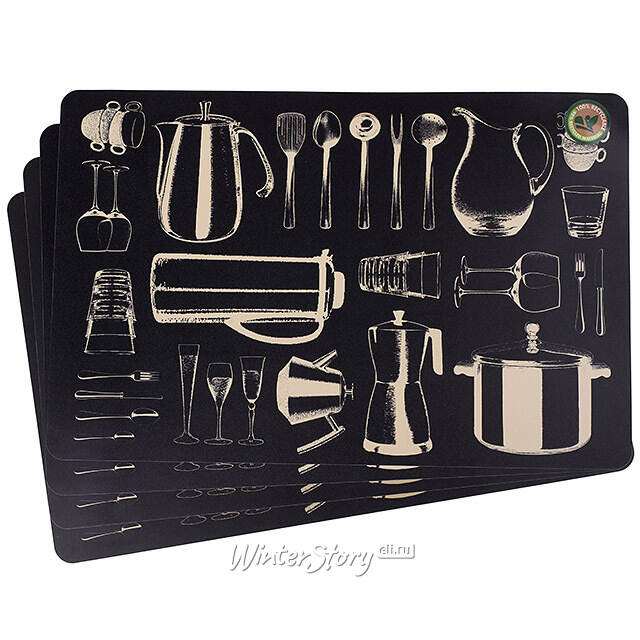 Набор плейсматов Kitchen Utensils 44*29 см бежевые, 4 шт Koopman