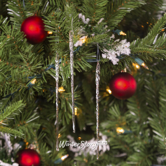 Набор стеклянных елочных игрушек Сосульки Кутара 19 см, 6 шт, подвеска Kurts Adler