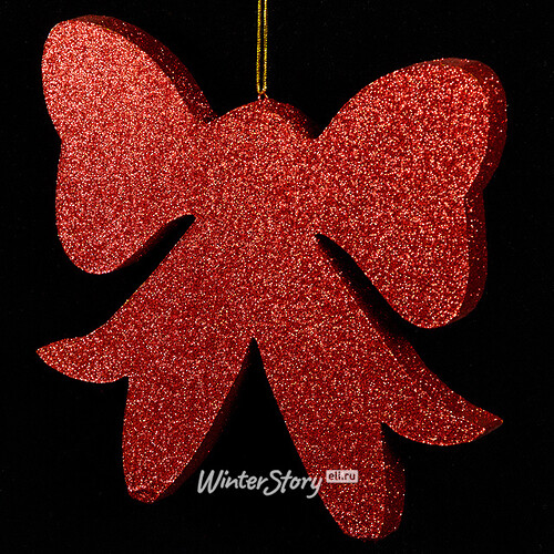 Украшение для уличной елки Бантик Ажурный с блестками 25 см красный, пеноплекс Winter Decoration