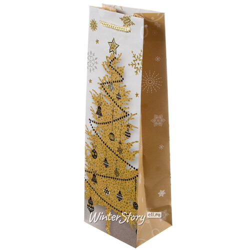 Пакет для бутылки Magic Christmas - Золотая Ёлочка 36*12 см Due Esse Christmas