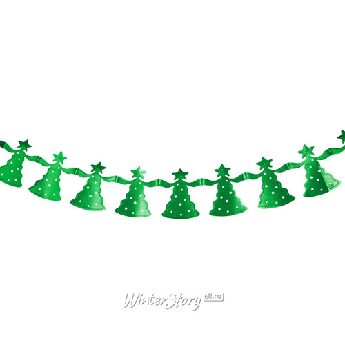 Гирлянда из фольги Елочка 210*15 см зеленая матовая Holiday Classics
