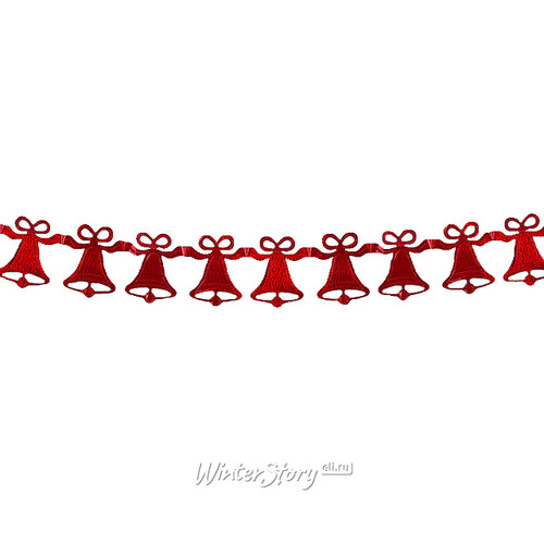 Гирлянда из фольги Колокольчики 210*15 см красная голографическая Holiday Classics