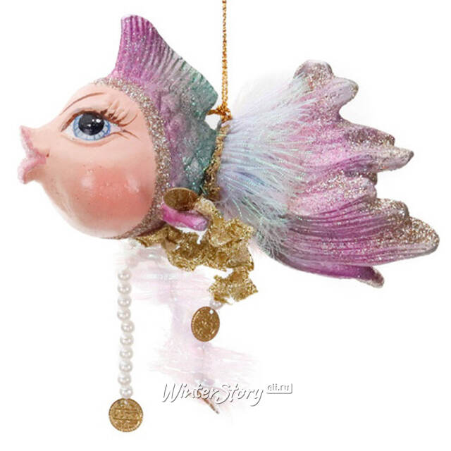 Елочная игрушка Перламутровая Рыбка - Tesori di Poseidone 12 см Goodwill