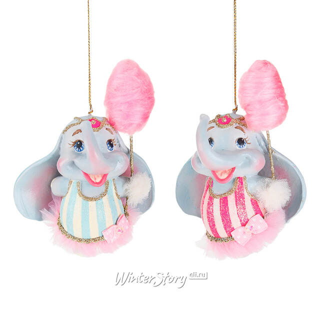 Елочная игрушка Слоник в голубом - Circus Birthday 12 см Goodwill