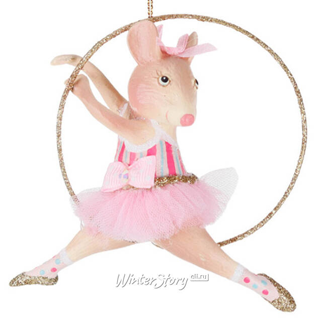 Елочная игрушка Мышка в розовом - Circus Birthday 10 см Goodwill