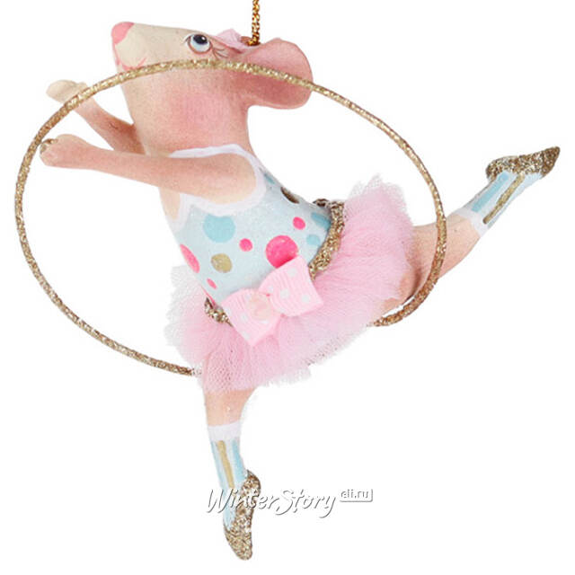 Елочная игрушка Мышка в голубом - Circus Birthday 10 см Goodwill