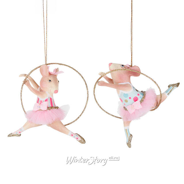 Елочная игрушка Мышка в голубом - Circus Birthday 10 см Goodwill