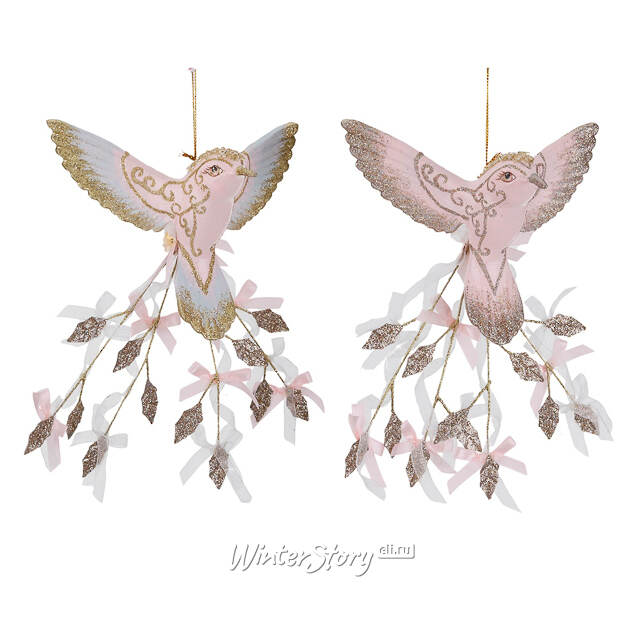 Елочная игрушка Птичка Колибри - Blooming Tail 22 см голубая Goodwill