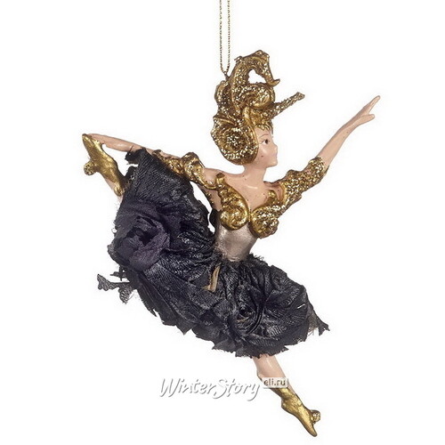 Елочная игрушка Балерина Фелиция Лакруа в графитовом платье - Большой Театр 16 см, подвеска Goodwill