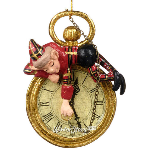 Елочная игрушка Эльф Вилли и Волшебные часы - Royal Tartan 12 см, подвеска Goodwill