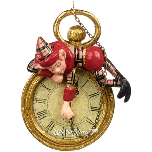 Елочная игрушка Эльф Вилли и Волшебные часы - Royal Tartan 12 см, подвеска Goodwill
