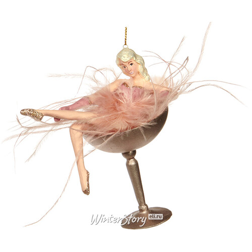 Елочное украшение Танцовщица Вэлма Келли 13 см в бокале с шампанским, подвеска Goodwill