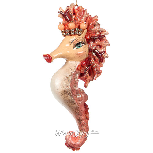 Елочная игрушка Коралловый Морской Конек Джусс 16 см розовая, подвеска Goodwill