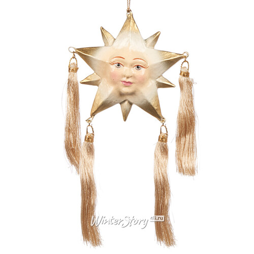 Елочная игрушка Солнечная Звезда Эрида 9 см кремовая, подвеска Goodwill